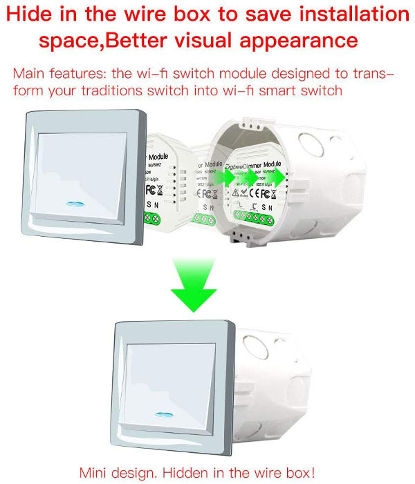 China Smart Home 1.5A 1Way Zigbee Intermediate Dimmer Switch Module
