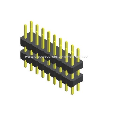 China Right angle pin headers, Dual-row and Right Angle, Male to Female ...