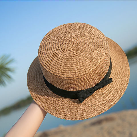 Simple Summer Beach Hat Female Casual Lady Women Flat Brim Bowknot Straw  Cap Girls Sun Hat $7.5 - Wholesale China Sun Hat,women;s Straw Hats at  Factory Prices from Huangyuxing Group Co. Ltd
