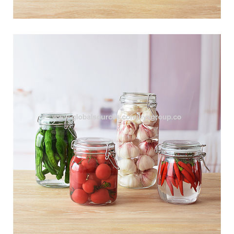 Buy Wholesale China Glasses Storage Jar Airtight Spice Jars Container Set  Wooden Lid With Spoon Salt Sugar Pepper Season & Glasses Airtight Food  Container at USD 1