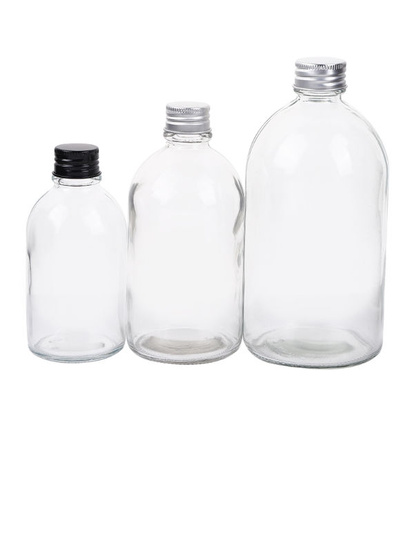 Botella de agua de vidrio transparente, Botella de agua de vidrio 500ml