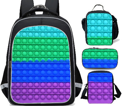 Rainbow-Pop-It School Bag Sets