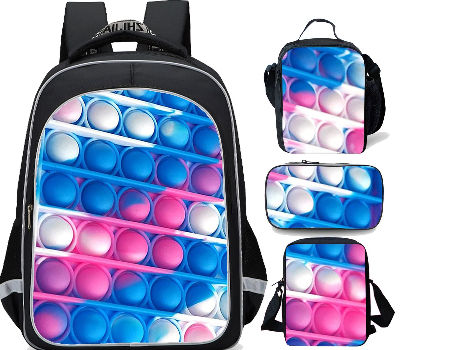 Rainbow-Pop-It School Bag Sets