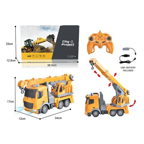 Universal - Camions de construction, grues, jouets télécommandés  rechargeables pour enfants(Jaune) - Voitures - Rue du Commerce