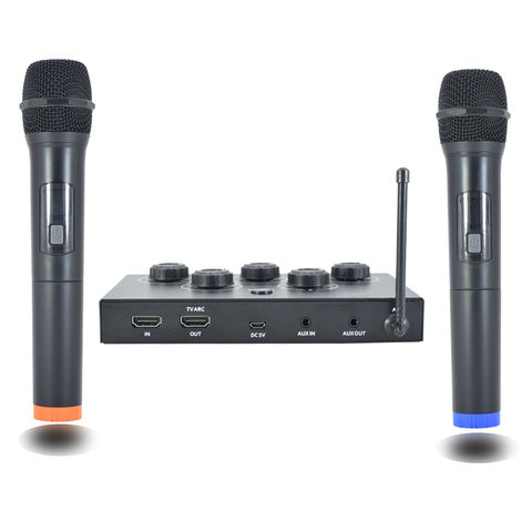 Rybozen Wireless Microphone Karaoke Mixer System, Dual Handheld Wireless  Microphone for Karaoke, Smart TV, PC, Speaker, Amplifier, Church, Wedding -  Support HDMI, AUX In/Out 