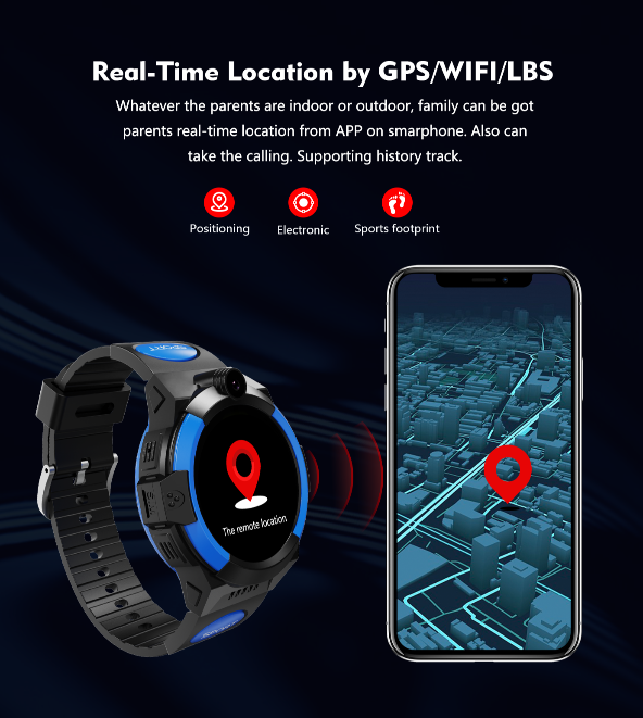 Localizador GPS Reloj Teléfono resistente a agua (IP67).