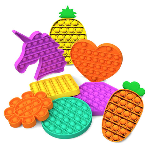 China Silicone Push Popped Sound Bubble Fidget Sensory Toy Ranibow ...