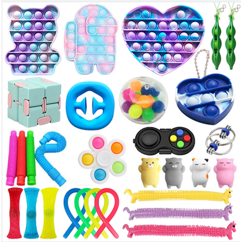 China Silicone Push Popped Sound Bubble Fidget Sensory Toy Ranibow ...