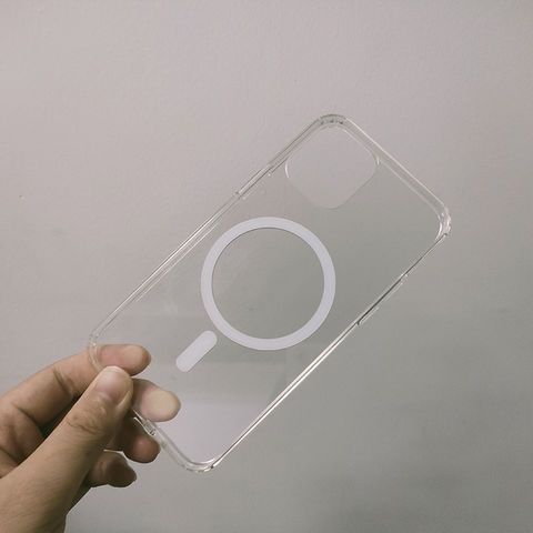 جراب هاتف لهاتف iPhone 12 13 Pro Max، جراب حماية شفاف من مادة TPU PC لشاحن MagSafe، جراب مغناطيسي