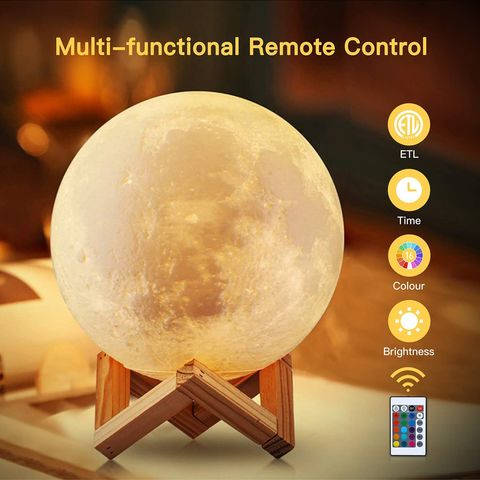 China Moon Lamp Moon light Night Light 3D Printing LED Moon Light with ...