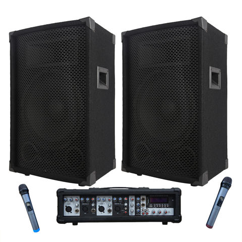 Hauts-parleurs, 1000W DOUBLE 15 SUBWOOFER HAUT PARLEUR  USB/SD/BLUETOOTH/FM RADIO