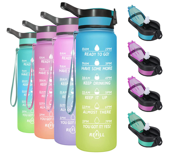 32oz/1L Eco-Friendly Reusable Leakproof Motivational Water Bottle Times to  Drink