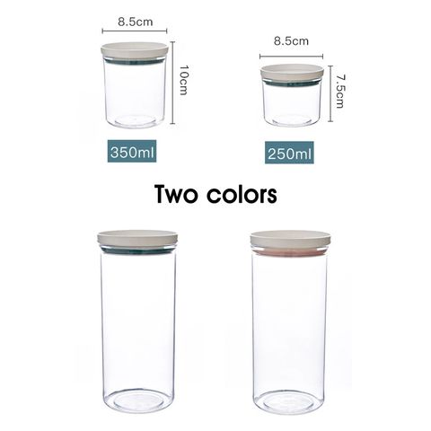 Glass Spice Jars Wide Mouth Sealed Airtight Container for Grain Spice 350ml, Size: 350 mL, Clear