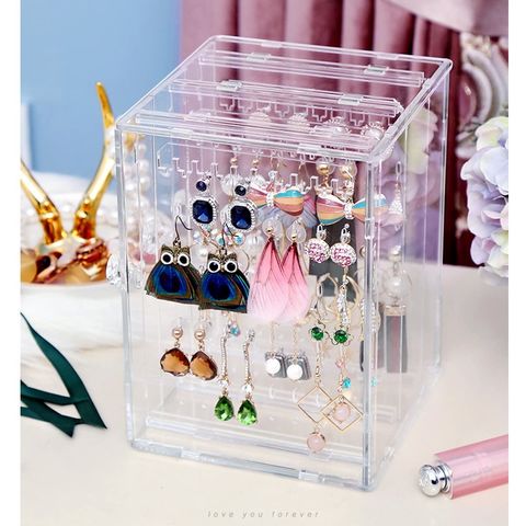 Jewelry Organizer with 3 Drawers, Clear Acrylic Jewelry Box for Earring  Rings Necklaces and Bracelets, Earing Organizer with Velvet Display Case