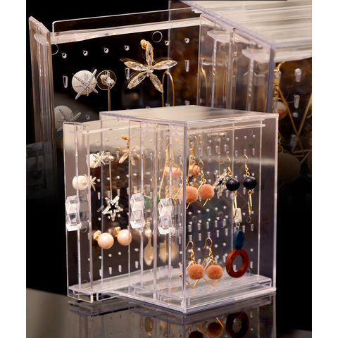 Jewelry Storage Box Earring Organizer Box Dustproof Stackable