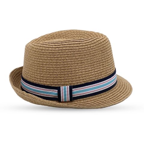 China Kids multi color stripes ribbon light brown boys fishing hat ...