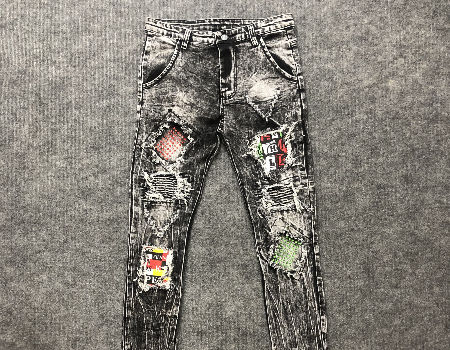 Snow Wash Men Jeans Clothing Wholesale 