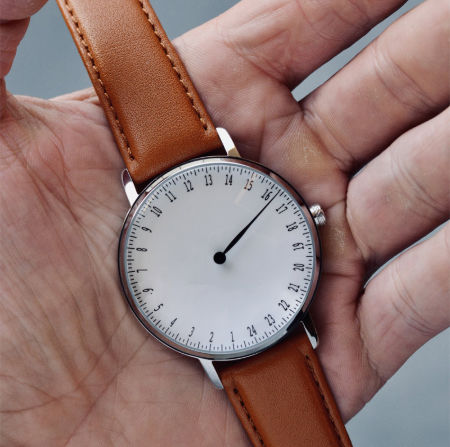 24 hour single hand watch