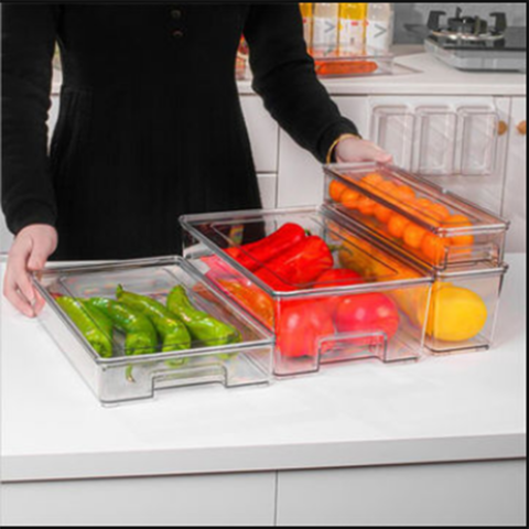 1PC Vegetable Fruit Egg Storage Refrigerator Organizer Plastic Pantry  Products Cutout Handle – the best products in the Joom Geek online store