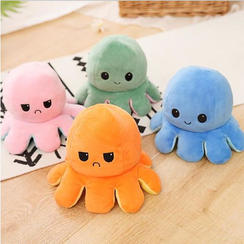 Doble Cara Pulpo Reversible Juguetes Doble Cara Peluches De Pulpo