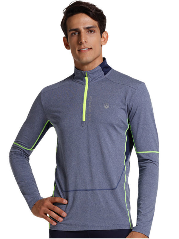 Men's 1/4 Zip Pullover Thermal Running Long Sleeve Shirts Workout Outdoor Tops