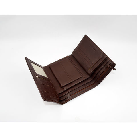 Carteras de cuero para tarjetas de crédito de 3 pliegues al por mayor