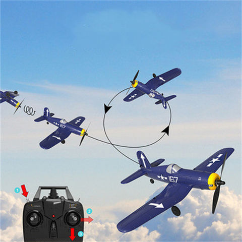 VOLANTEXRC Avión RC F4U 2.4Ghz 4 Canales Control Remoto Aeronave, Avión RC con control remoto