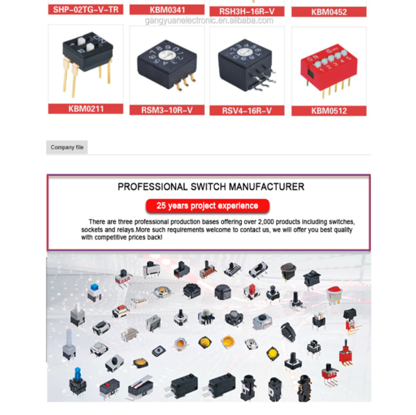 China Dip switch, IP66 waterproof SMD 6 PIN Square button dip switch on ...
