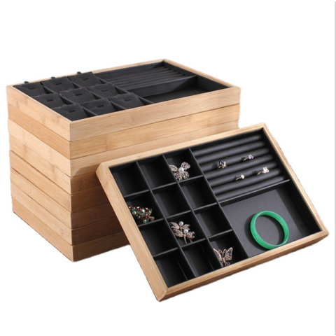 Caja de almacenamiento de joyas de 12 capas, organizador de madera