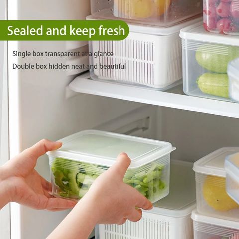 Fresh keeping Container, Multifunctional Draining Crisper with