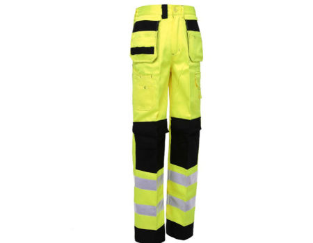 Men Hi Vis Viz Work Combat Trouser Reflective Safety Bottoms Highway Workwear 