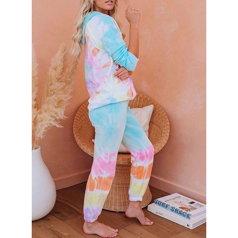 Buy Wholesale China Loungewear Hoodie Joggers Cotton Blend Tie Dye