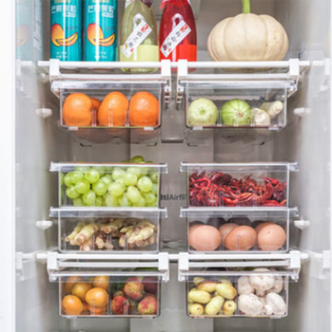 Buy Wholesale China Plastic Fridge Storage Container Drawer Vegetable Fruit  Storage Basket Refrigerator Bins & Fridge Storage Container at USD 3.06