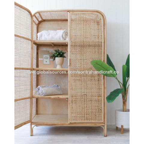 Vintage rattan offers cabinet