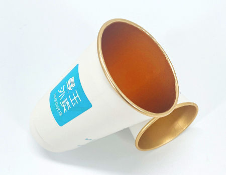 China Disposable 8oz gold foil paper insulated Double wall coffee cup ...