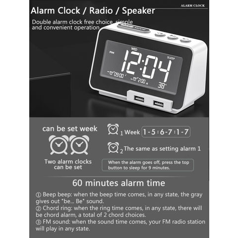 1 Reloj Despertador Radio Multifuncional, Reloj Electrónico