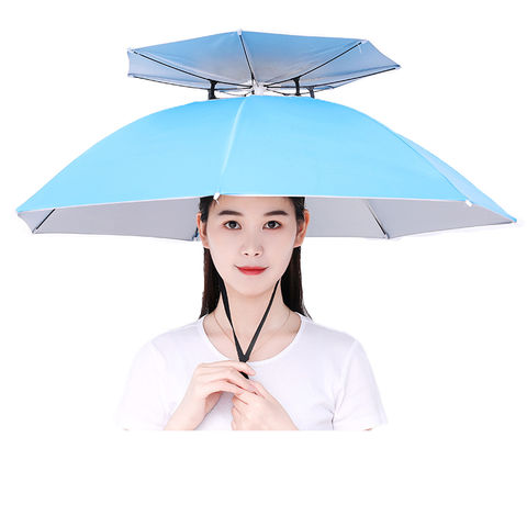 Fishing Double Canopy Umbrella Hat Folding Sun Rain Cap