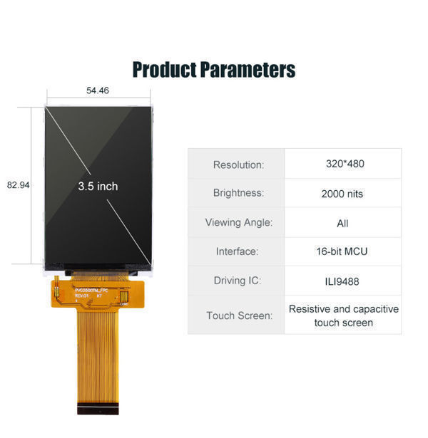 China Kingtech 3 5inch Display Screen 320x480 Wide View Angle Wvga Capacitive Touch Industrial