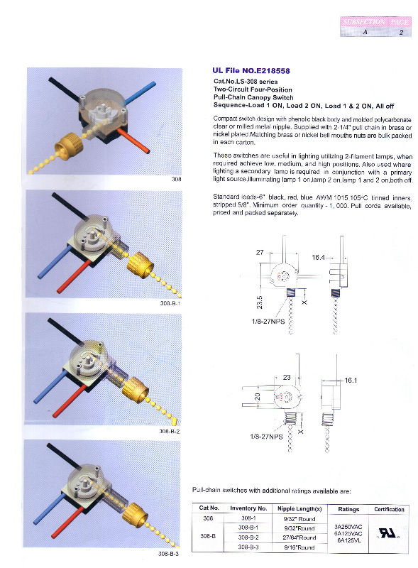 Pull Chain Switches 