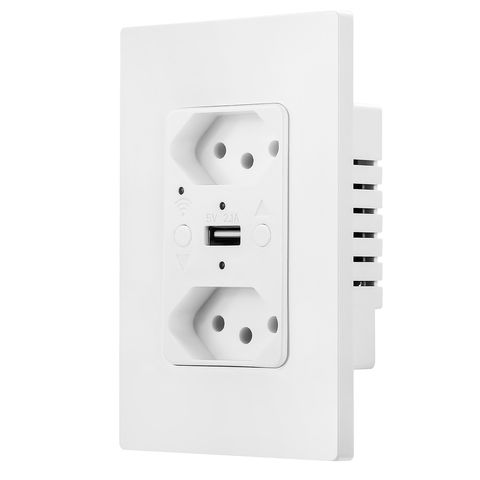 China Smart wifi brazilian two outlets inwall socket plug remote ...