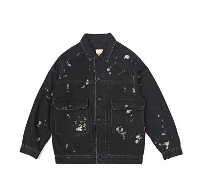 Fashion Black Denim Coat 