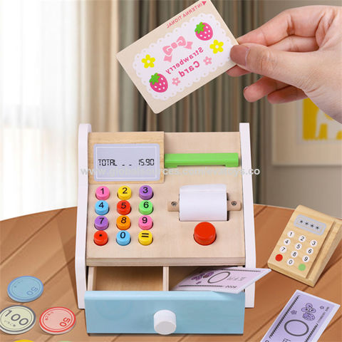 China New design realistic wooden cashier toy for kids pretend play ...