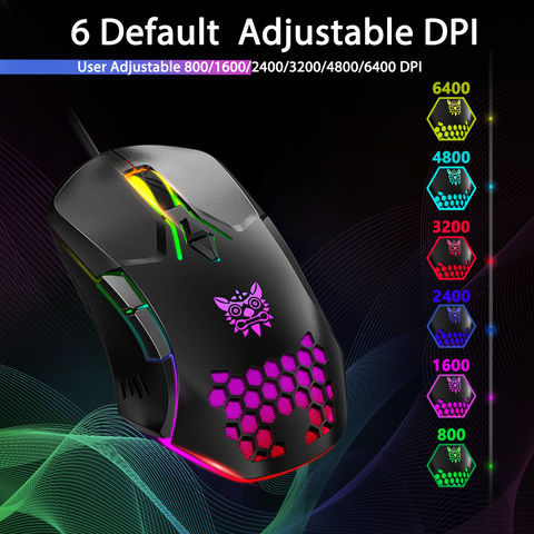 RUNMUS RGB Gaming Mouse, Ergonomic USB Gaming Mice for PC, Laptop, 6400 DPI  Adjustable 