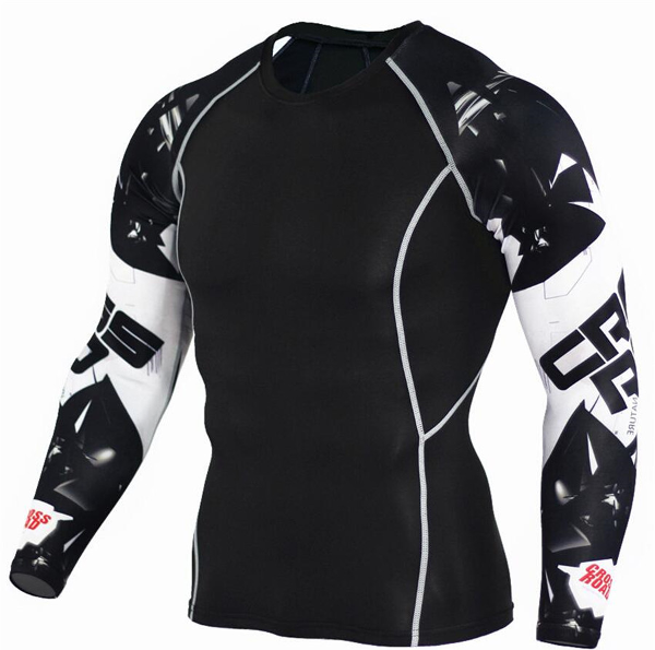 Punk Style Men Polyester Spandex Sublimation Compression Hoodie