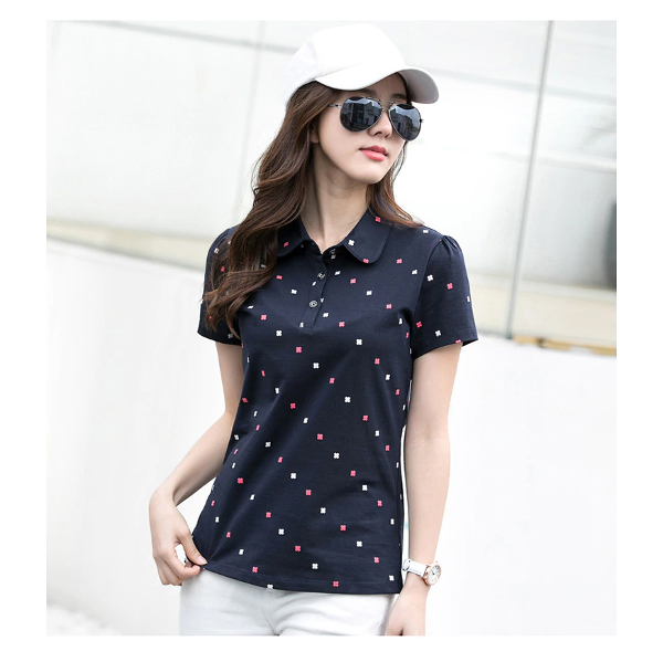 Custom Printed Women Casual Polo Shirt 