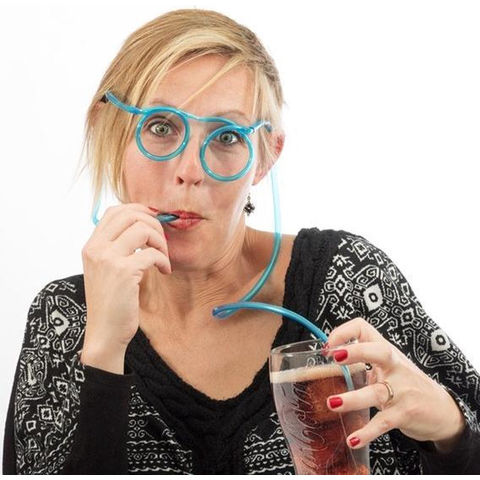  8 Pcs Drinking Straw Eyeglasses Plastic Silly Straw