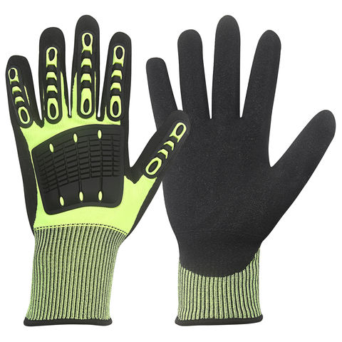 China 5 level anti cutting tpr anti-collision Mechanical gloves HPPE ...