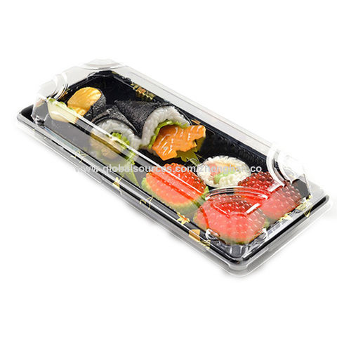 Buy Wholesale China Food Grade Plastic Disposable Sushi Plate Set,sushi Tray ,sushi Food Packaging Box Container With Lid & Sushi Plate Set Box Container  at USD 0.058