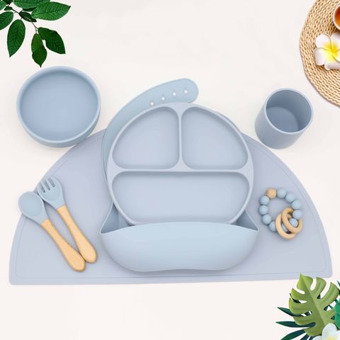 Baby Silicone Divided Plate Bowl Baby Supplementary Food Tableware