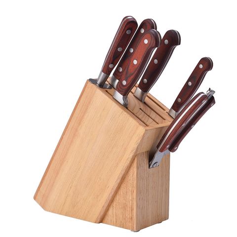 Universal 5-Knife Wood Knife Block